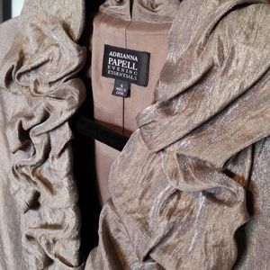 ADRIANNA PAPELL shimmer satin jacket